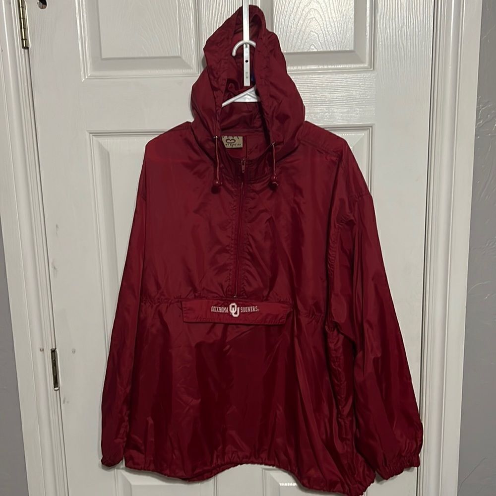 🔥🏈 OKLAHOMA OU SOONERS Vintage Windbreaker Thin Rain Jacket - Men Sz XL‎ 🏈🔥